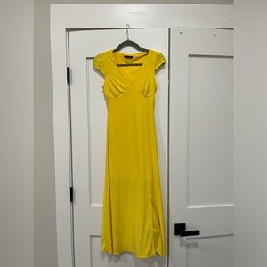 Yellow midi dress